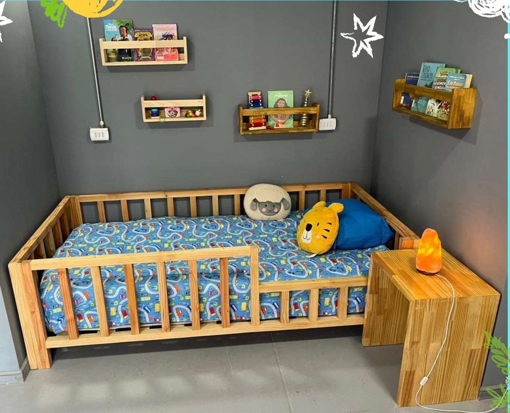 CAMA MONTESSORI MODELO CORRAL 11/5 CON COLCHÓN