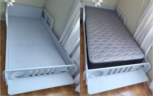 CAMA MONTESSORI JEEP 1 PLAZA CON COLCHÓN